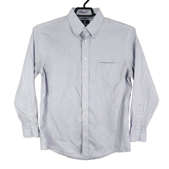 Mens Stafford Performance Pinpoint Shirt Button-Up Blue & White Stripe 16 34/35 - Picture 1 of 7
